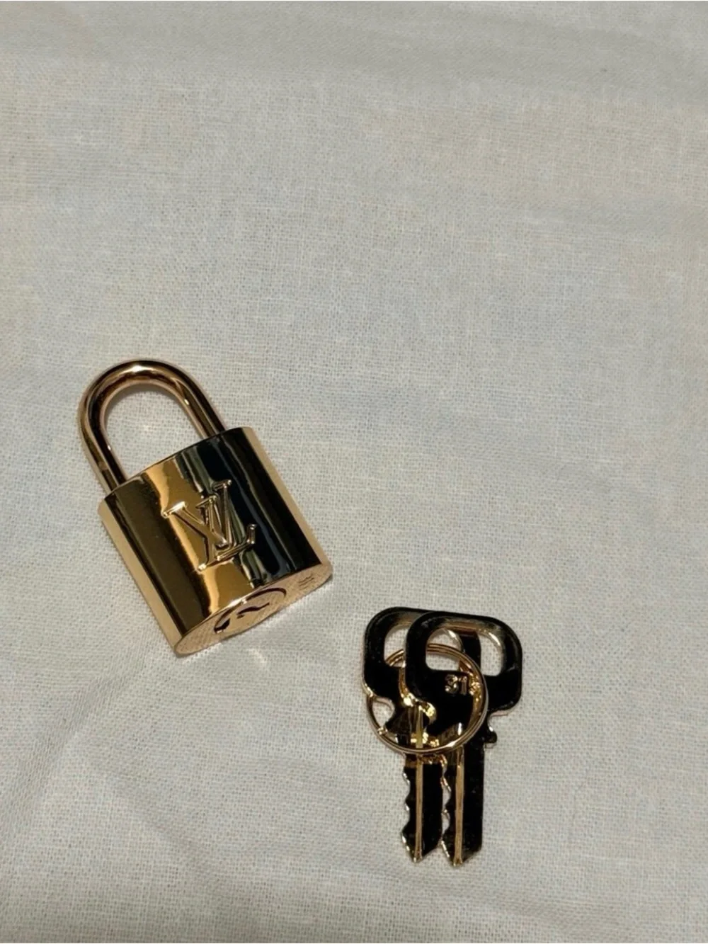 Louis Vuitton Gold Padlock with Matching Keys